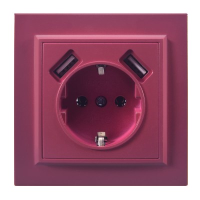 Germany electrical wall socket with2 usb phone charge port