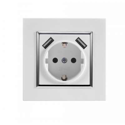 China manufacturer double socket with usb, socket with usb port