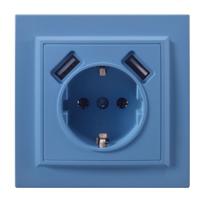 2019New design products wall mounted outlet with 2 usb port charger